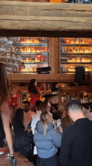 Afternoon ski resort socializing captured in Courchevel
