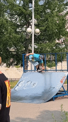 Krasnoyarsk skatepark session on a sunny June morning