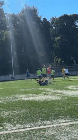 Morning soccer game observed in Donja Lastva, Montenegro