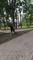 Kids biking and hanging out at a Lermontov park