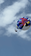 Parasailing activity captured by witnesses in Serik, Turkey