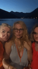 Selfie session at the Lepetane waterfront, Montenegro, at dusk