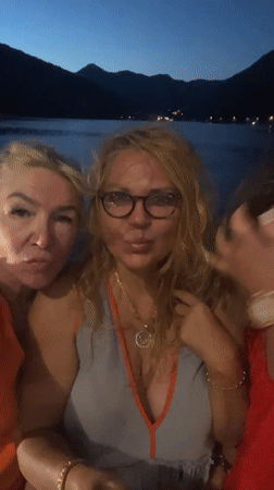 Selfie session at the Lepetane waterfront, Montenegro, at dusk