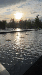 Afternoon visitors enjoy fountains and sculptures at Krasnodar park