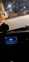 Truck driver navigates Varna streets at night