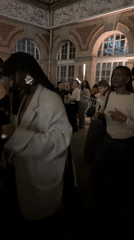 Paris building hosts illuminated social event with dancing