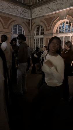 Paris building hosts illuminated social event with dancing