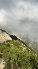Cloudy mountain landscape documented in rural Montenegro