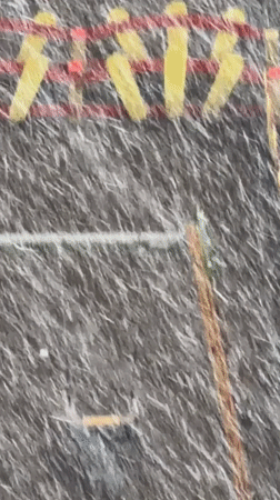 Snowy street scene documented in Khimki, Russia