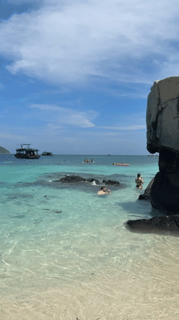 Morning beach activities captured at Nha Trang tropical resort