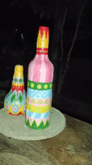 Handmade crafts and quiet domestic life in Guwosari at night