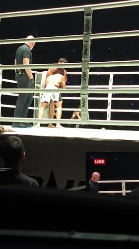 Wrestling match observed in ONE Championship ring in Bangkok