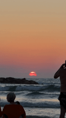 Golden hour at the Tel Aviv beachfront