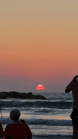 Golden hour at the Tel Aviv beachfront