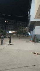 Evening play activities captured in residential Meknès neighborhood