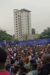 Large crowd gathers for outdoor event in Ikoyi, Nigeria