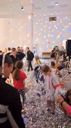 Silver-themed kids' party in Markovskii, disco balls and all