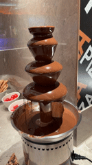 Chocolate fountain with dipping treats spotted in Beijing