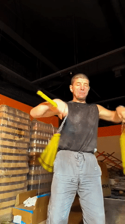 Warehouse martial arts training with multiple weapons, Qarağandı