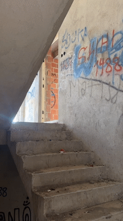 Urban explorers visit abandoned building in Podgorica, Montenegro