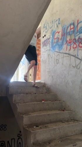 Urban explorers visit abandoned building in Podgorica, Montenegro