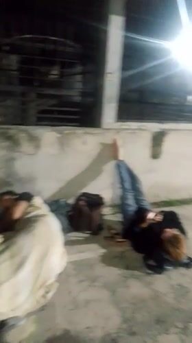 Overnight scenes of people sleeping outside in Caracas
