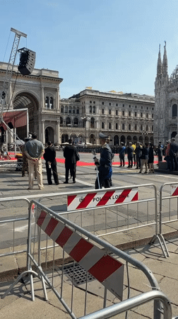 Public gathering in Milan's historic square, June 2026