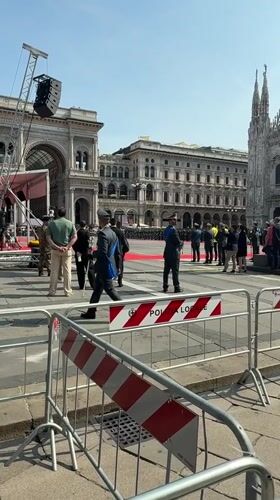 Public gathering in Milan's historic square, June 2026