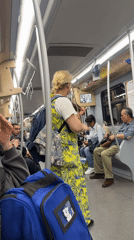 Street musician performs violin on Milan subway train