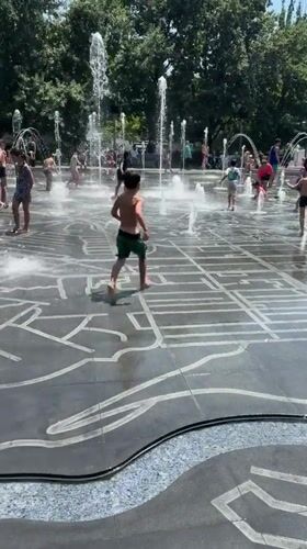 Yerevan's fountains and water features on a summer morning