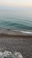 Woman and poodle enjoy evening beach visit in Montenegro