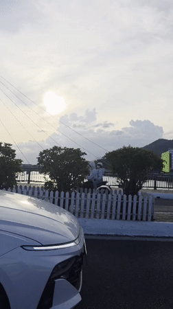 Vehicle travels scenic waterfront road in Bac Nha Trang