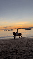 Beach sunset activities captured across Indonesian coastline
