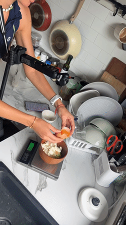 Kitchen recipe prep and parked motorcycles in Ban Bang Rak