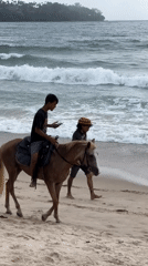 Beach horseback riding and gathering captured by witnesses