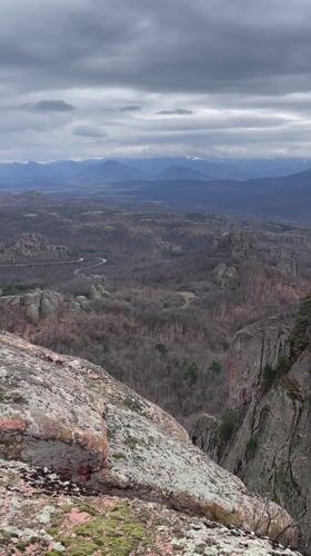 Panoramic views capture Belogradchik's dramatic rock formations and valley town