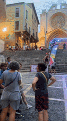 Outdoor event underway at Tarragona's cathedral plaza