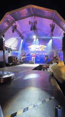 Queen tribute band plays outdoor tent show in Barakaldo