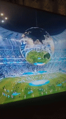 Water-filled globe display draws crowds at Samarkand stadium