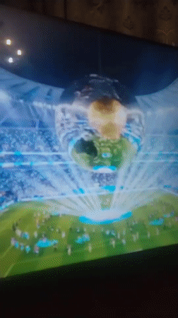 Water-filled globe display draws crowds at Samarkand stadium