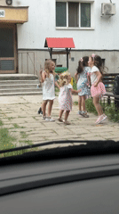 Children dance, vintage train spotted in Plovdiv, Bulgaria