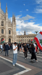 Pro-Palestinian demonstration unfolds at Milan's Piazza del Duomo