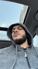 Man Takes Morning Selfie in Car with Sunroof, Sofia