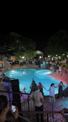 Nighttime pool party with dancing draws dozens in Sredets