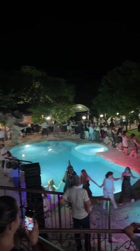 Nighttime pool party with dancing draws dozens in Sredets