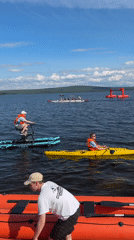 Lakeside water activity day near Monchegorsk, Russia