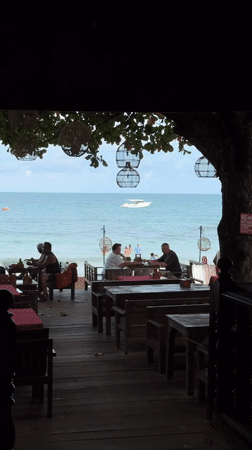 Lazy morning at a beachfront café on Ao Phai, Koh Samet
