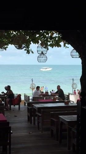Lazy morning at a beachfront café on Ao Phai, Koh Samet