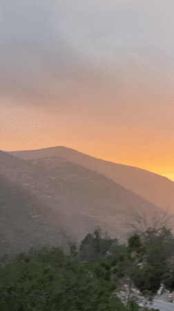 Sunset documented over Bin El Ouidane mountains, Morocco