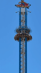 Drop tower and roller coaster rides running at Rishon LeZion amusement park